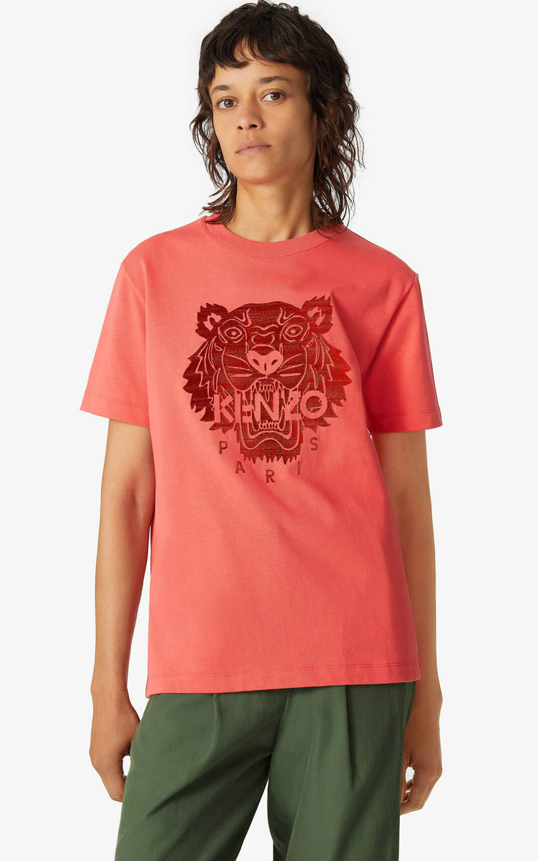 Camisetas Kenzo Loose Tiger Mujer Rojas GSF435970